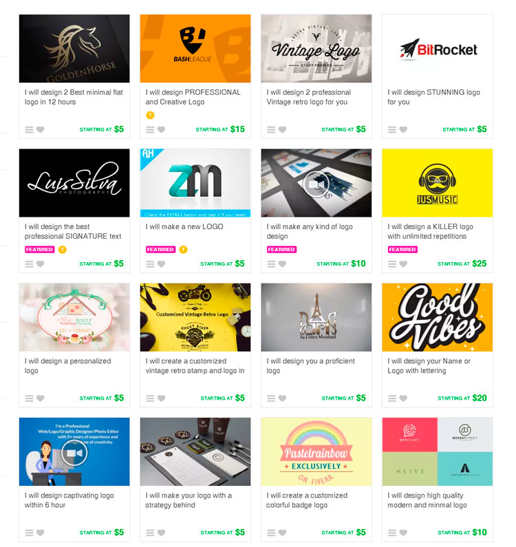 Mira cuánto cobran en Fiverr cientos de diseñadores por un logotipo 